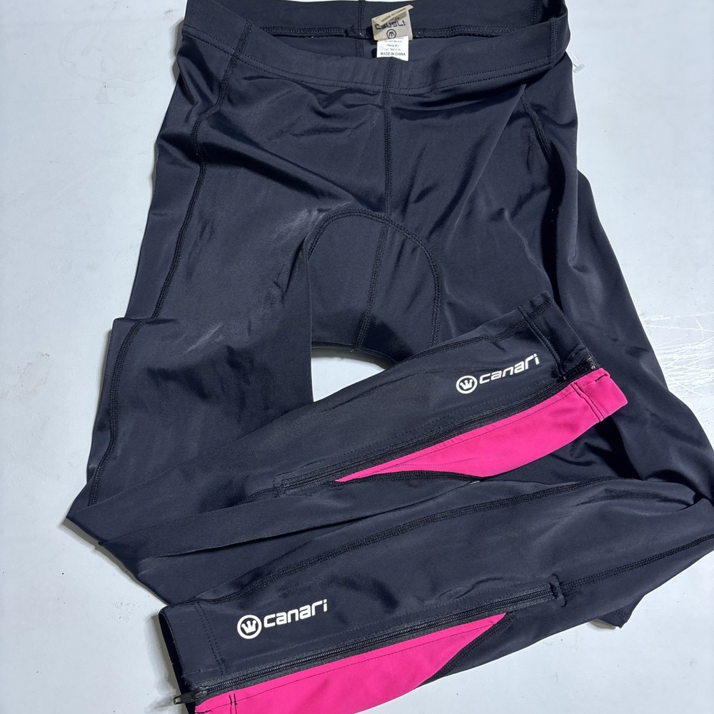 CANARI Padded Cycling Pants Tights Womens Small Pink Black